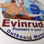 Vintage Evinrude Outboards Porcelain Sign – Boat Motors Gas Engines Ad Sign - Image 11