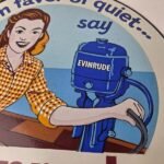 Vintage Evinrude Outboards Porcelain Sign – Boat Motors Gas Engines Ad Sign - Image 4