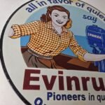 Vintage Evinrude Outboards Porcelain Sign – Boat Motors Gas Engines Ad Sign - Image 6