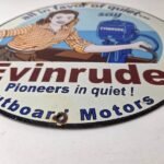 Vintage Evinrude Outboards Porcelain Sign – Boat Motors Gas Engines Ad Sign - Image 10