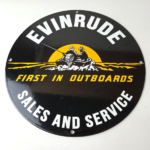 Vintage Evinrude Outboards Sign – Marine Boating Fishing Porcelain Gas Pump Sign - Image 12