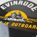 Vintage Evinrude Outboards Sign – Marine Boating Fishing Porcelain Gas Pump Sign - Image 3