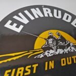 Vintage Evinrude Outboards Sign – Marine Boating Fishing Porcelain Gas Pump Sign - Image 5