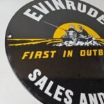 Vintage Evinrude Outboards Sign – Marine Boating Fishing Porcelain Gas Pump Sign - Image 6