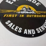 Vintage Evinrude Outboards Sign – Marine Boating Fishing Porcelain Gas Pump Sign - Image 7