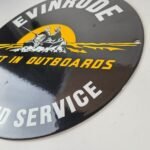 Vintage Evinrude Outboards Sign – Marine Boating Fishing Porcelain Gas Pump Sign - Image 9