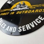 Vintage Evinrude Outboards Sign – Marine Boating Fishing Porcelain Gas Pump Sign - Image 10