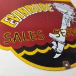 Vintage Evinrude Outboards Sign – Porcelain Marine Boating Fishing Gas Pump Sign - Image 11