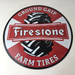 Vintage Firestone Tires Sign – Ground Grip Farm Sales Service Gas Porcelain Sign - Image 15