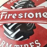 Vintage Firestone Tires Sign – Ground Grip Farm Sales Service Gas Porcelain Sign - Image 4