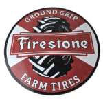 Vintage Firestone Tires Sign – Ground Grip Farm Sales Service Gas Porcelain Sign - Image 2
