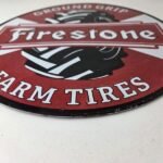 Vintage Firestone Tires Sign – Ground Grip Farm Sales Service Gas Porcelain Sign - Image 10
