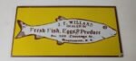 Vintage Fish Eggs Produce Sign – Willard Dealer Porcelain Advertising Sign - Image 3