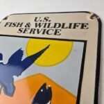 Vintage Fish Wildlife Sign – Agricultural Outdoor US Gas Pump Porcelain Sign - Image 12