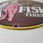 Vintage Fisk Tires Sign – Automobile Car Sales Service Gas Pump Porcelain Sign - Image 11