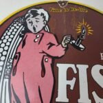 Vintage Fisk Tires Sign – Automobile Car Sales Service Gas Pump Porcelain Sign - Image 3