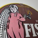 Vintage Fisk Tires Sign – Automobile Car Sales Service Gas Pump Porcelain Sign - Image 5