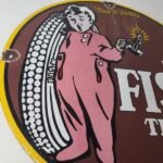 Vintage Fisk Tires Sign – Automobile Car Sales Service Gas Pump Porcelain Sign - Image 6