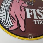 Vintage Fisk Tires Sign – Automobile Car Sales Service Gas Pump Porcelain Sign - Image 7