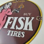 Vintage Fisk Tires Sign – Automobile Car Sales Service Gas Pump Porcelain Sign - Image 9