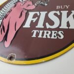 Vintage Fisk Tires Sign – Automobile Car Sales Service Gas Pump Porcelain Sign - Image 10