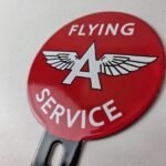 Vintage Flying A Gas Sign Topper – Porcelain License Plate Auto Topper - Image 11