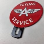 Vintage Flying A Gas Sign Topper – Porcelain License Plate Auto Topper - Image 12