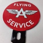 Vintage Flying A Gas Sign Topper – Porcelain License Plate Auto Topper - Image 14
