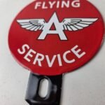 Vintage Flying A Gas Sign Topper – Porcelain License Plate Auto Topper - Image 4