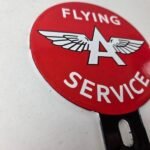 Vintage Flying A Gas Sign Topper – Porcelain License Plate Auto Topper - Image 6