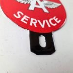 Vintage Flying A Gas Sign Topper – Porcelain License Plate Auto Topper - Image 10