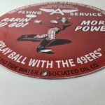 Vintage Flying A Gasoline Sign – 49ers Football Sports Porcelain Gas Pump Sign - Image 12