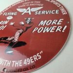 Vintage Flying A Gasoline Sign – 49ers Football Sports Porcelain Gas Pump Sign - Image 10