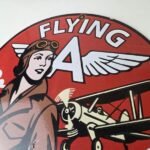 Vintage Flying A Gasoline Sign – Airplane Pilot Gas Pump Service Station Sign - Image 12
