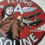 Vintage Flying A Gasoline Sign – Airplane Pilot Gas Pump Service Station Sign - Image 4