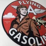 Vintage Flying A Gasoline Sign – Airplane Pilot Gas Pump Service Station Sign - Image 6