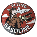 Vintage Flying A Gasoline Sign – Airplane Pilot Gas Pump Service Station Sign - Image 2