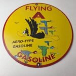 Vintage Flying A Gasoline Sign – Aviation Ducks Porcelain Gas Service Pump Sign - Image 15