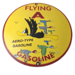 Vintage Flying A Gasoline Sign – Aviation Ducks Porcelain Gas Service Pump Sign - Image 2