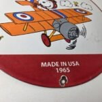 Vintage Flying A Gasoline Sign – Aviation Snoopy Porcelain Gas Pump Sign - Image 11