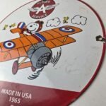 Vintage Flying A Gasoline Sign – Aviation Snoopy Porcelain Gas Pump Sign - Image 13