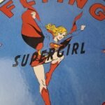 Vintage Flying A Gasoline Sign – Aviation Super Girl Porcelain Gas Pump Sign - Image 3