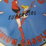 Vintage Flying A Gasoline Sign – Aviation Super Girl Porcelain Gas Pump Sign - Image 4