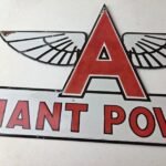 Vintage Flying A Gasoline Sign – Giant Power Gas Service Pump Advertising Sign - Image 3
