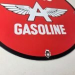 Vintage Flying A Gasoline Sign – Porcelain Aviation Service Gas Pump Sign - Image 11
