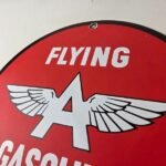 Vintage Flying A Gasoline Sign – Porcelain Aviation Service Gas Pump Sign - Image 12