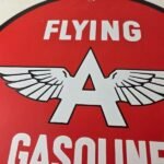 Vintage Flying A Gasoline Sign – Porcelain Aviation Service Gas Pump Sign - Image 3
