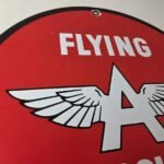 Vintage Flying A Gasoline Sign – Porcelain Aviation Service Gas Pump Sign - Image 5