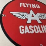 Vintage Flying A Gasoline Sign – Porcelain Aviation Service Gas Pump Sign - Image 6