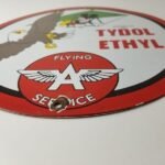 Vintage Flying A Gasoline Sign – Porcelain Aviation Service Hang Glider Sign - Image 11